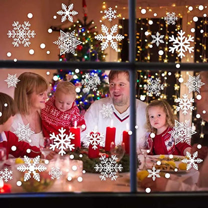 27pcs White Snowflake Window Decals – Festive Christmas & Winter Wall Stickers