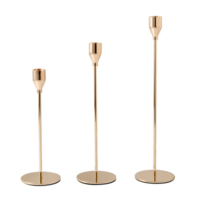 Modern Gold Metal Candlestick Holders – Elegant Tapered Candle Holders