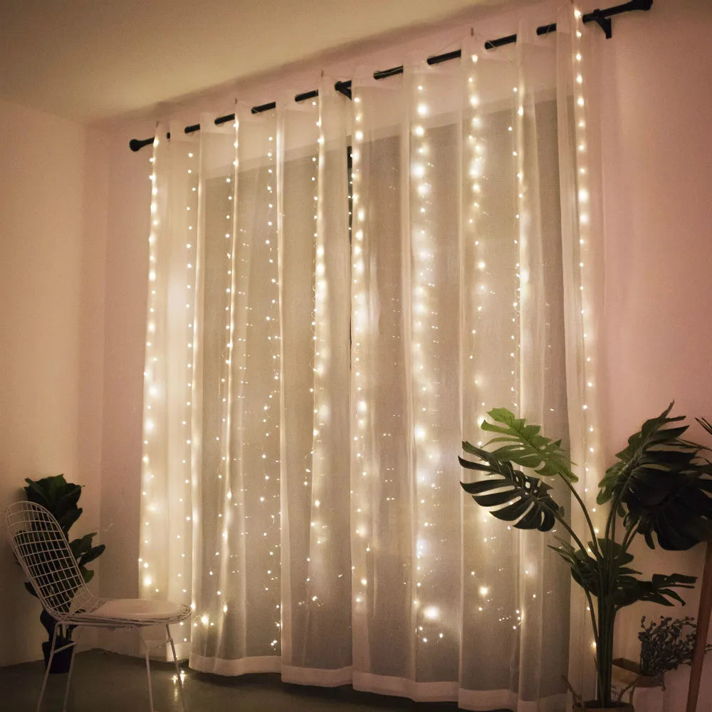 Christmas Curtain Light Garland