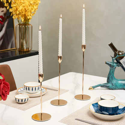 Modern Gold Metal Candlestick Holders – Elegant Tapered Candle Holders