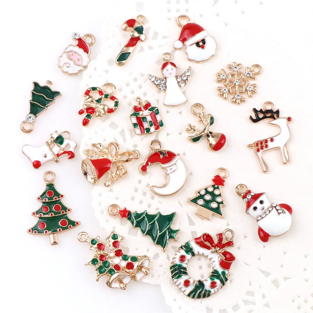 New Year Fashion Metal Alloy Christmas Charm Decor Set