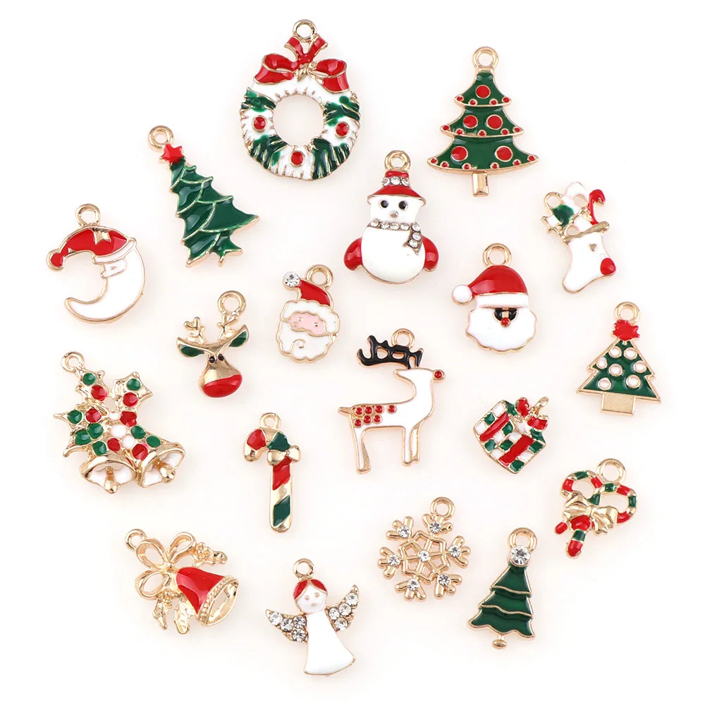 New Year Fashion Metal Alloy Christmas Charm Decor Set