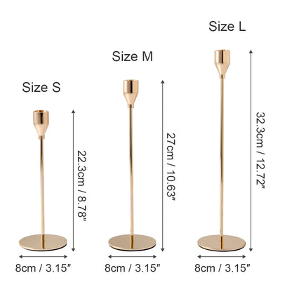 Modern Gold Metal Candlestick Holders – Elegant Tapered Candle Holders