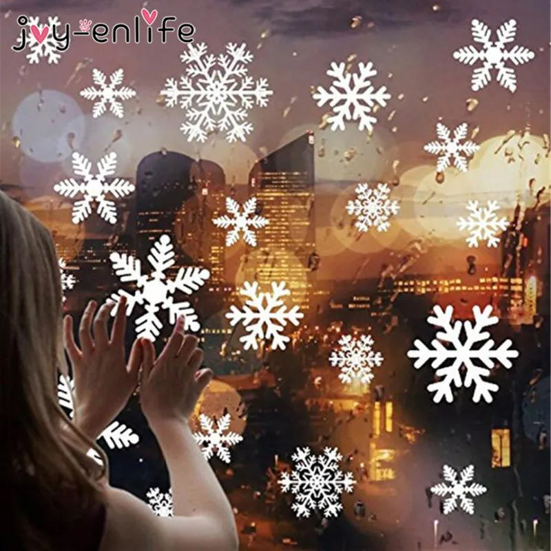 27pcs White Snowflake Window Decals – Festive Christmas & Winter Wall Stickers