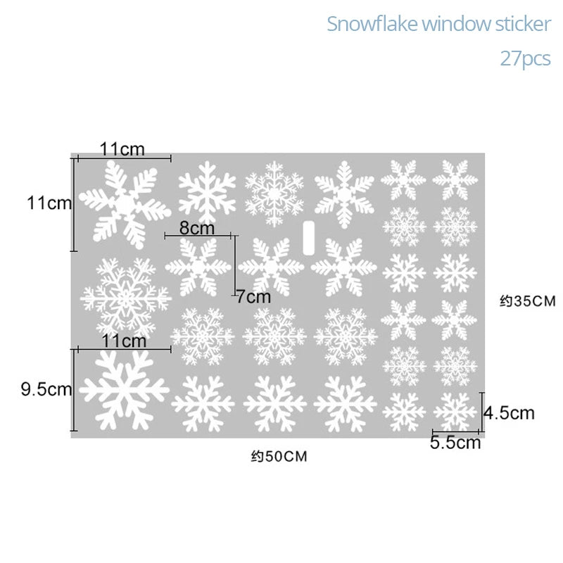 27pcs White Snowflake Window Decals – Festive Christmas & Winter Wall Stickers