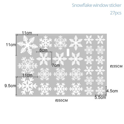 27pcs White Snowflake Window Decals – Festive Christmas & Winter Wall Stickers