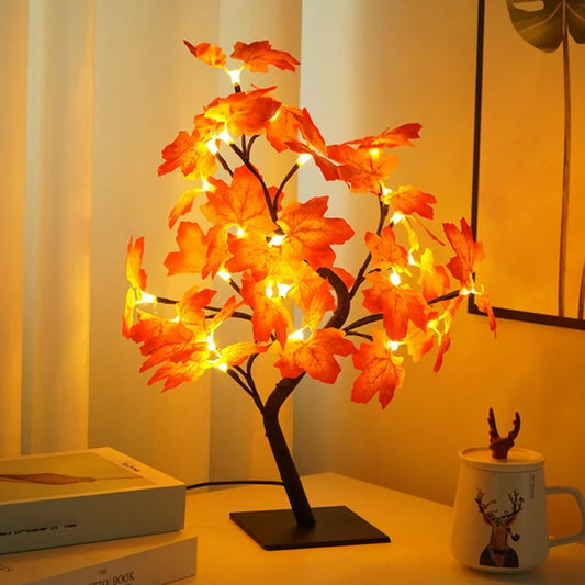 24 LED Maple Leaf Lantern – USB Decorative Table Lamp & Night Light