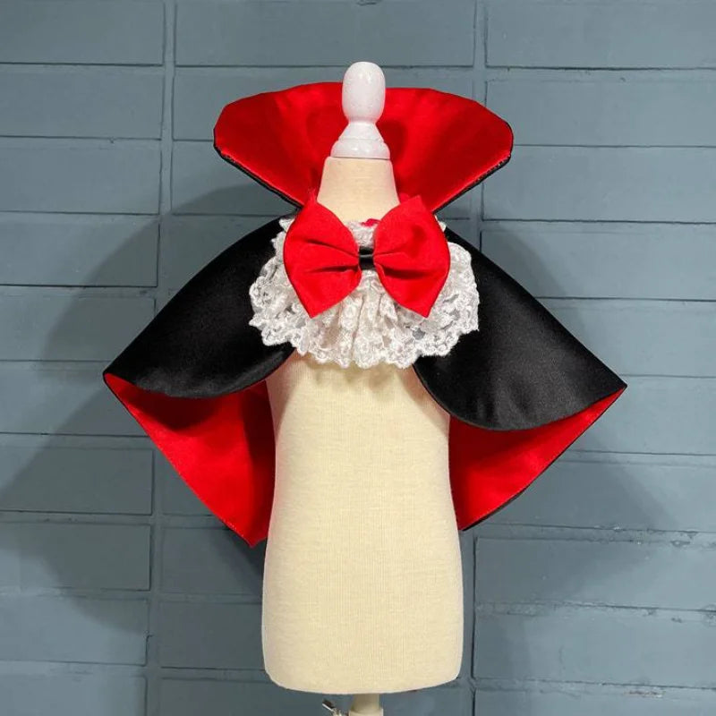 Dogs Halloween Vampire Cape – Cosplay Outfit for Small & Medium Dogs, Festival & Christmas Dress-Up Clothes