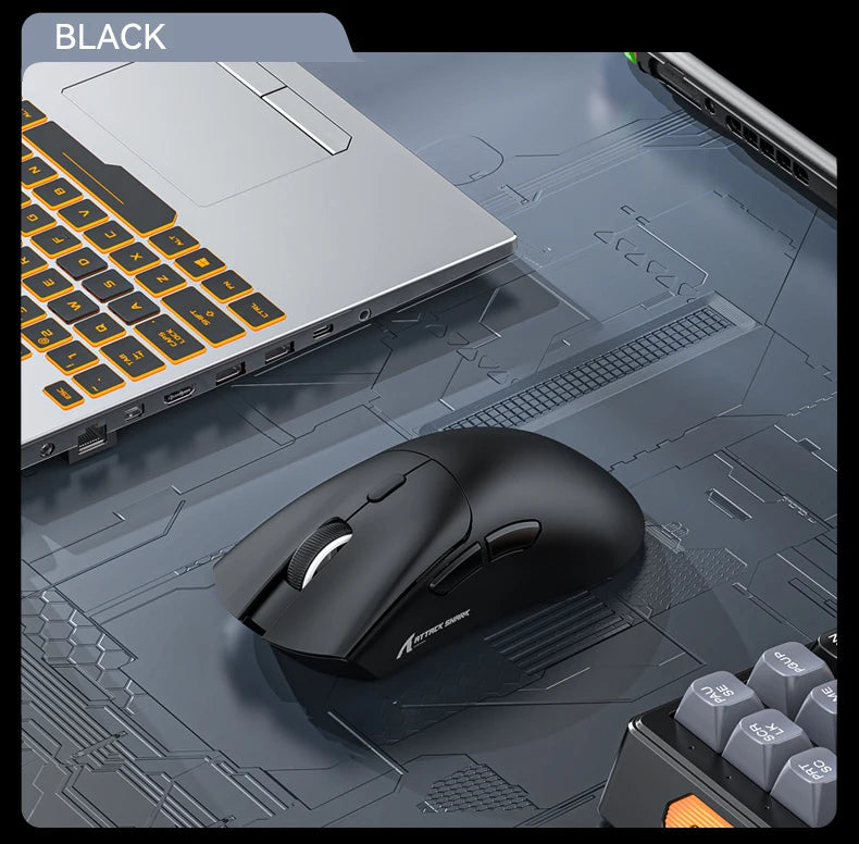 Attack Shark R1 Wireless Bluetooth Gaming Mouse – PAW3311 Sensor, 1000Hz Return Rate, Tri-Mode, Ergonomic, Rechargeable