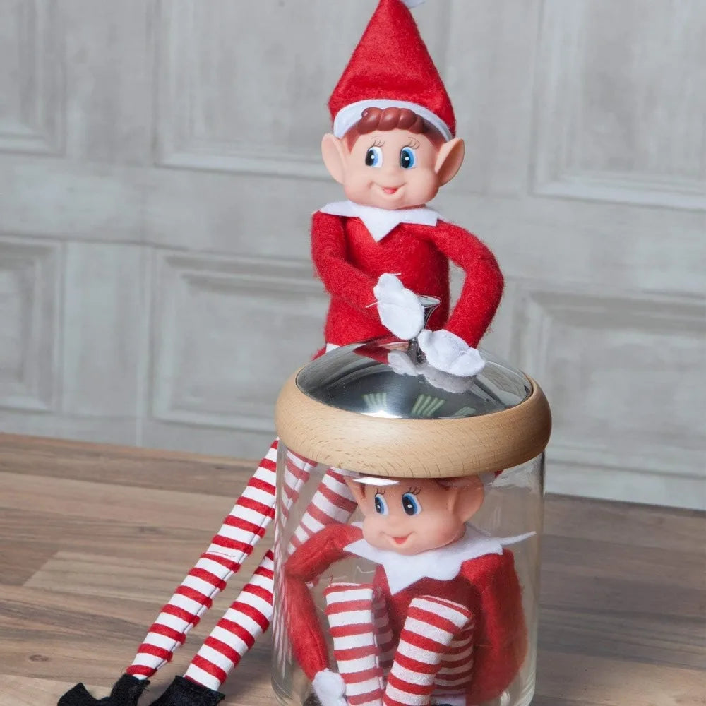 42cm Christmas Elf Doll – Poseable Mini Elf Toy with Dangling Legs