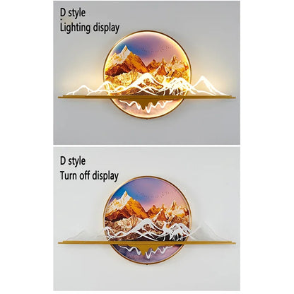 BRIGHT Modern Picture Wall Light – LED Chinese Landscape Mural Lamp for Living Room, Study, Bedroom & Home Decor