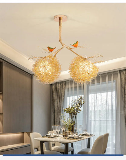 Bird Egg Shaped Chandelier – Rustic Luxury Hanging Minimalist Lamp for Living Room, Dining Table, Kitchen Island & Loft