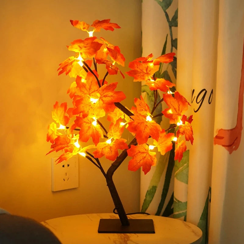 24 LED Maple Leaf Lantern – USB Decorative Table Lamp & Night Light