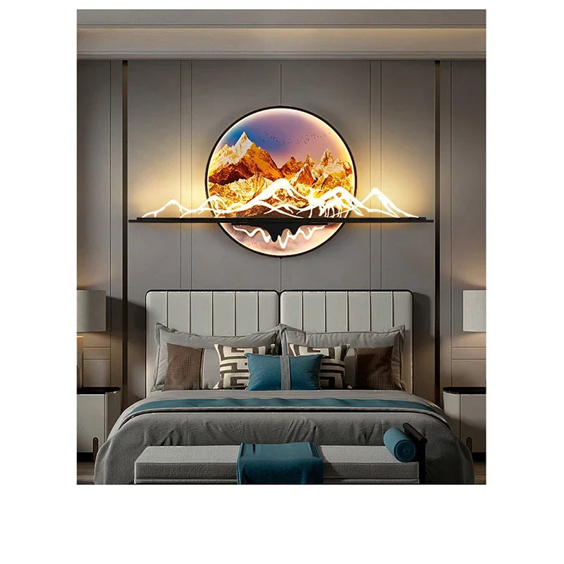 BRIGHT Modern Picture Wall Light – LED Chinese Landscape Mural Lamp for Living Room, Study, Bedroom & Home Decor