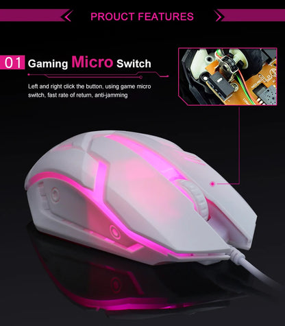 Gaming S1 Sports LED Backlit Wired Mouse – USB Wired for Desktop, Laptop, Mute Office Computer & Gaming Use