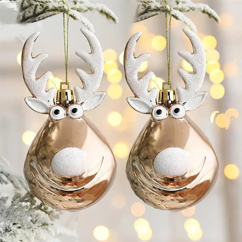 2pcs Elk Christmas Baubles – Festive Tree Ornaments for 2024