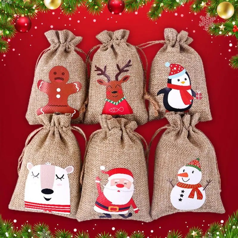 24-Piece Christmas Advent Calendar Gift Bags Set