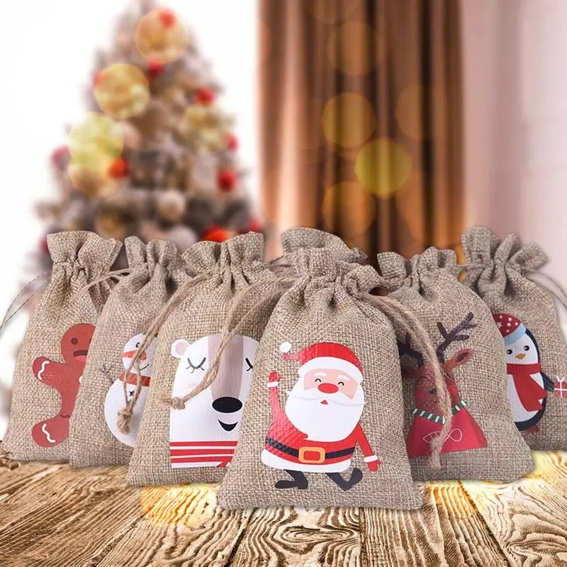 24-Piece Christmas Advent Calendar Gift Bags Set