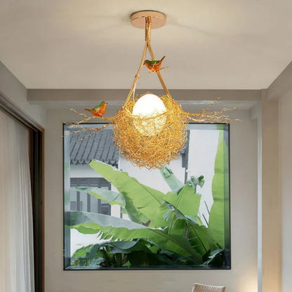 Bird Egg Shaped Chandelier – Rustic Luxury Hanging Minimalist Lamp for Living Room, Dining Table, Kitchen Island & Loft