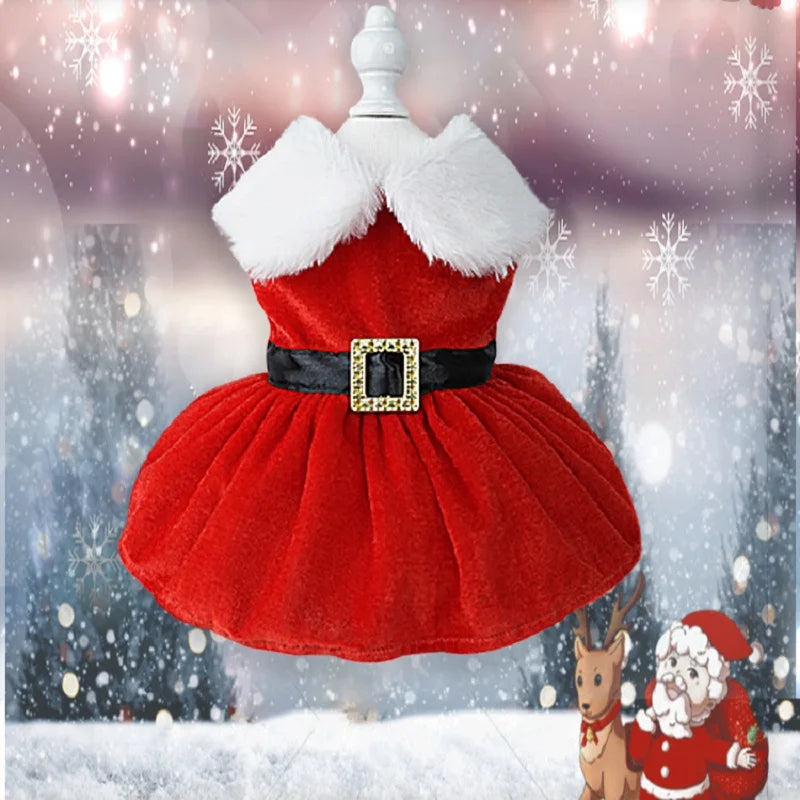 Christmas Dog Dresses for Small Dogs – Holiday Princess Dress for Puppies & Cats