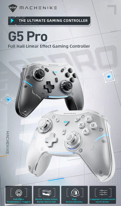 Gamepad Wireless Gaming Controller – Machenike G5 Pro Elite with Hall Trigger Joystick & Mecha-Tactile Buttons for Switch, PC, Android, and iOS