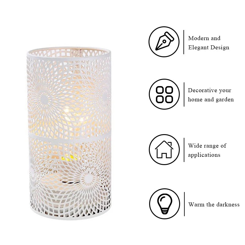 2-Pack Modern Nordic Cylinder Table Lamps – Warm White Night Lights & Candle Holders