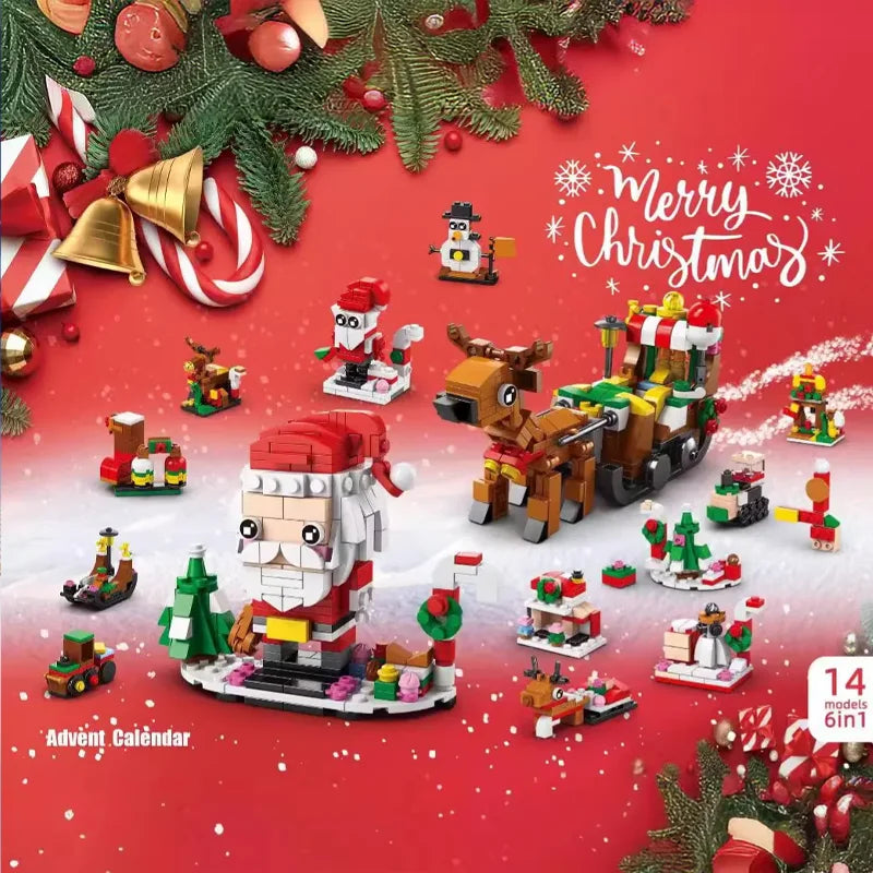 Christmas Building Blocks Set – 24-Piece DIY Advent Calendar Toy Kit for Kids (6+ Years)