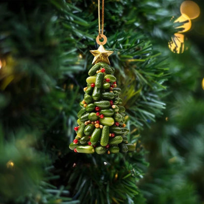 Festive Acrylic Christmas Tree Pendants