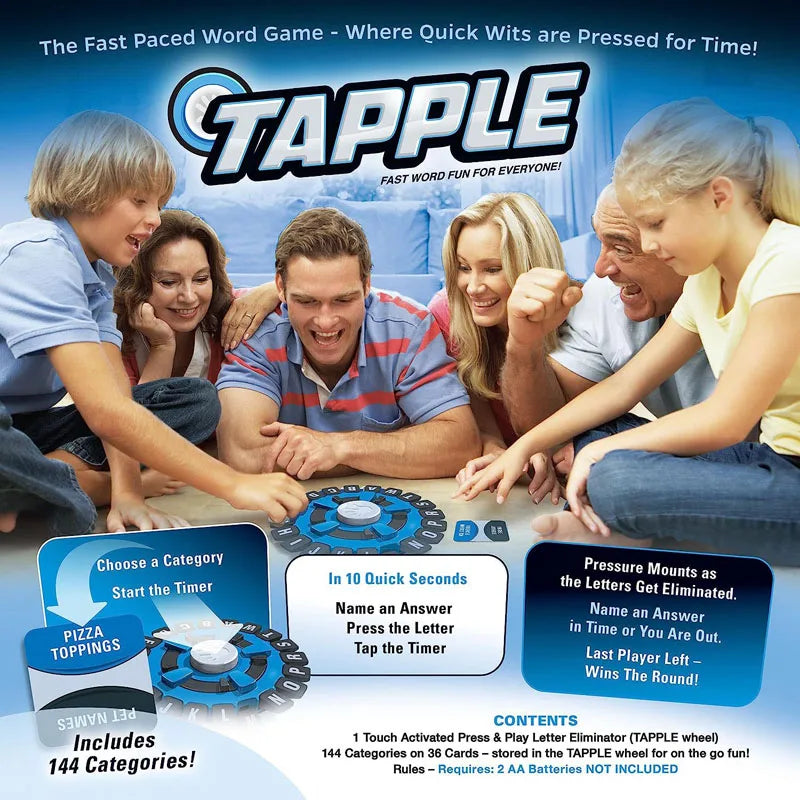 New Tapple Crazy Alphabet Game – Fast-Paced English & Spanish Family Board Game