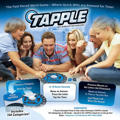 New Tapple Crazy Alphabet Game – Fast-Paced English & Spanish Family Board Game