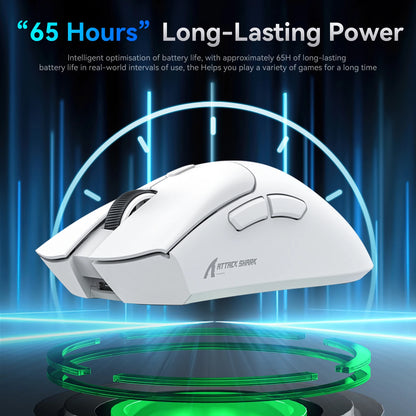 Attack Shark R1 Wireless Bluetooth Gaming Mouse – PAW3311 Sensor, 1000Hz Return Rate, Tri-Mode, Ergonomic, Rechargeable