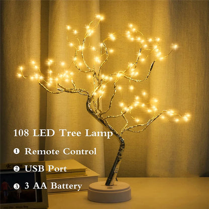 108 LED Fairy Light Spirit Tree Lamp – Night Light for Bedroom, Party Decor & Gifts