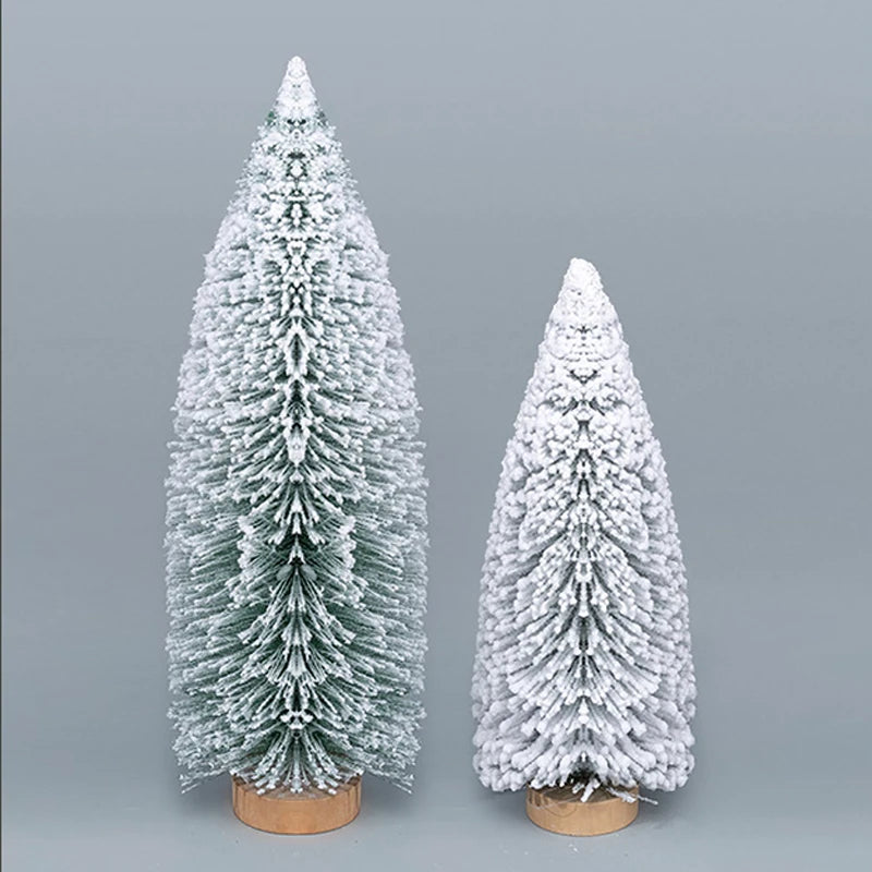 Mini Artificial Snow Pine Christmas Tree Ornaments