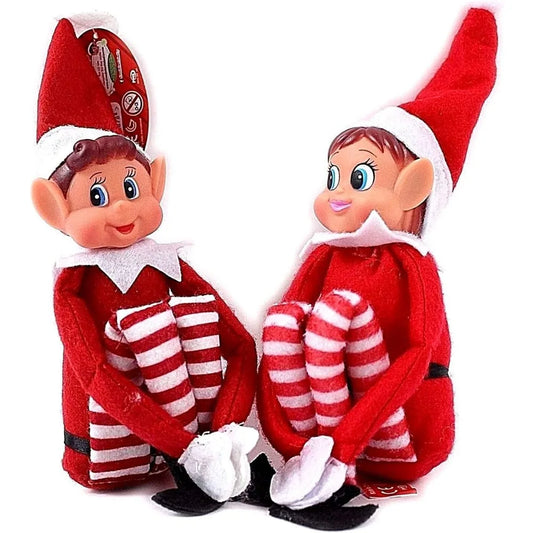 42cm Christmas Elf Doll – Poseable Mini Elf Toy with Dangling Legs