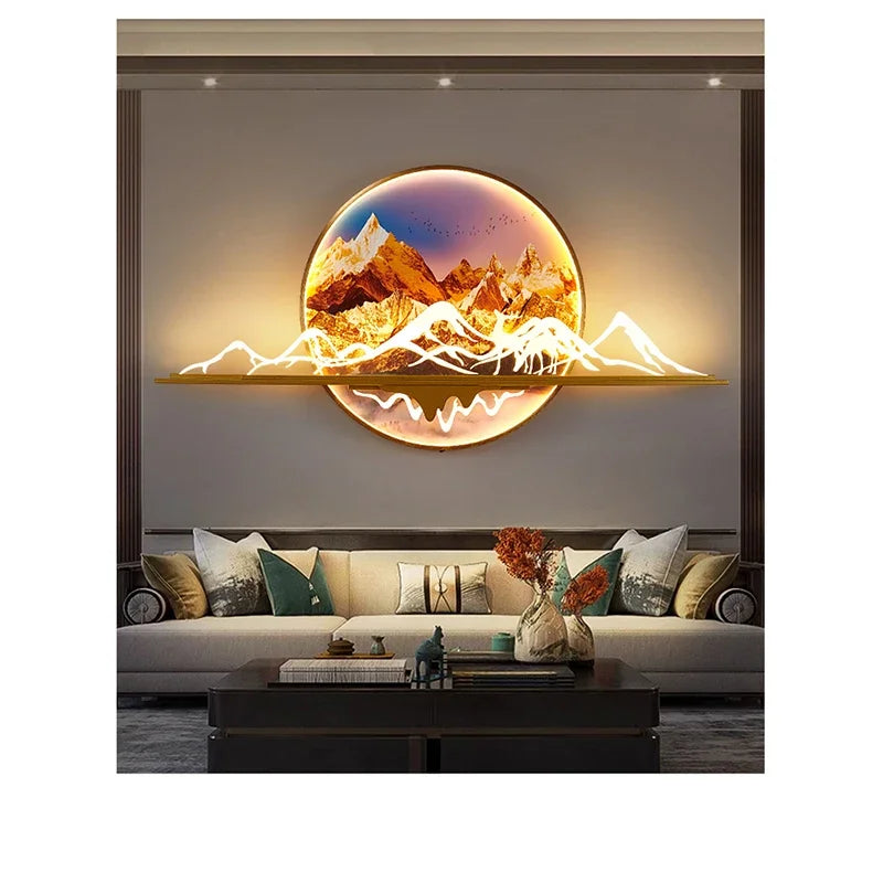 BRIGHT Modern Picture Wall Light – LED Chinese Landscape Mural Lamp for Living Room, Study, Bedroom & Home Decor