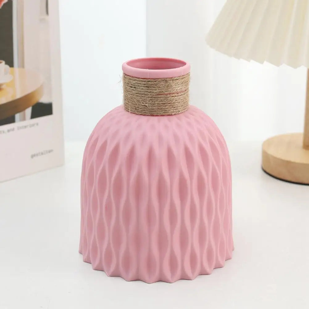 Rope Plastic Vase for DIY Flower Arrangements – Porcelain Imitation Flowerpot