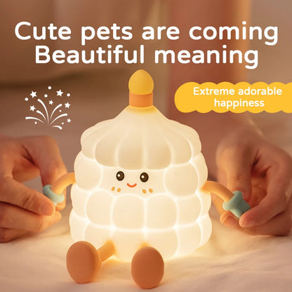 Cake Night Light – Silicone Touch Bedside Lamp for Kids | Kawaii Baby Room Decor & Cartoon Ambient Lighting | Perfect Birthday Gift