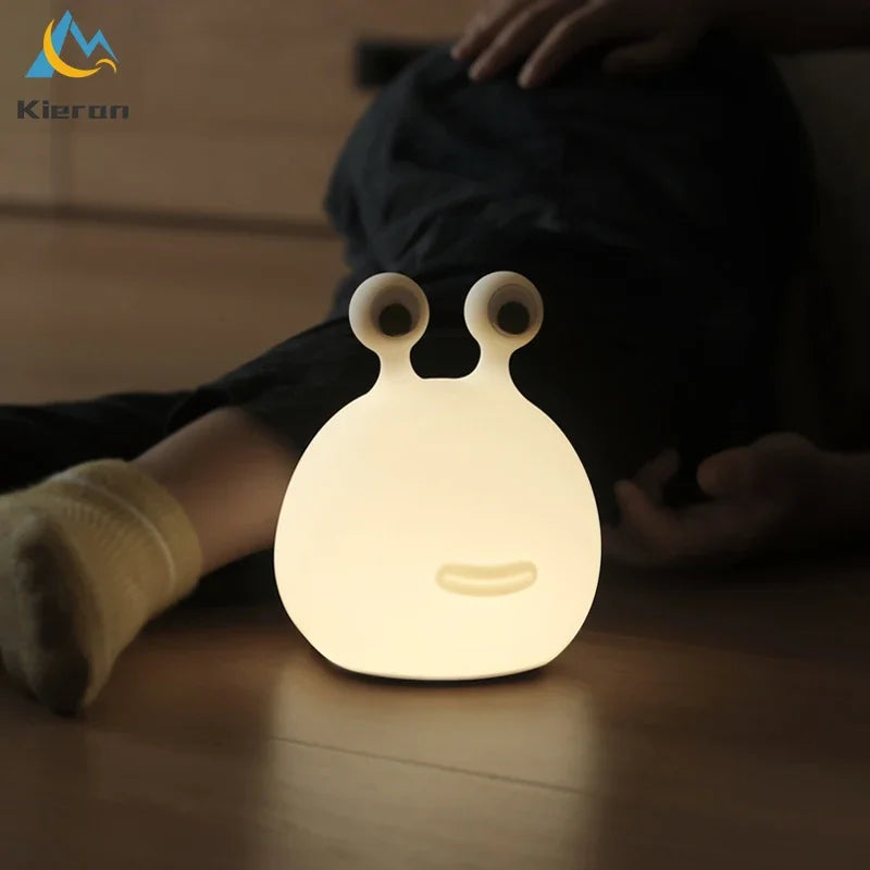 Cartoon Slug LED Night Light – Silicone Bedside Lamp | Eye-Protection Floor Lamp for Baby Room, Sleeping & Feeding | Kids Decor Toy