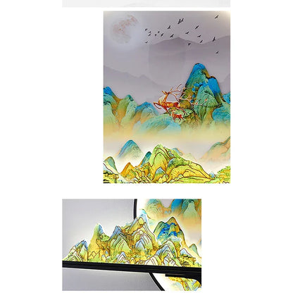 BRIGHT Modern Picture Wall Light – LED Chinese Landscape Mural Lamp for Living Room, Study, Bedroom & Home Decor