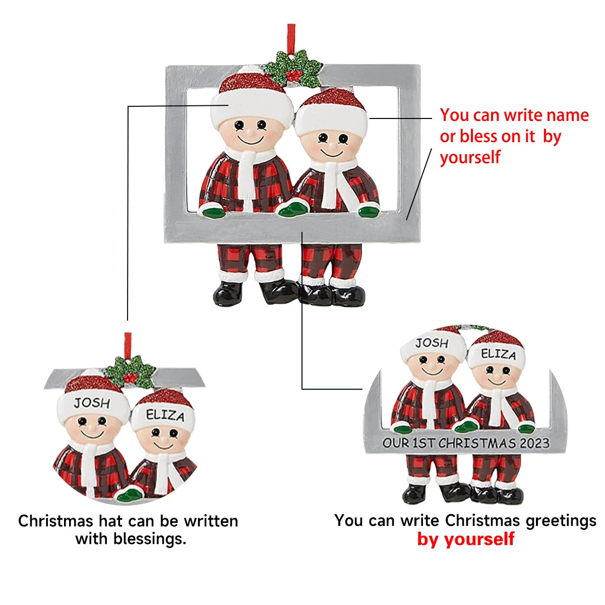 DIY Family Christmas Pendants – 2023 Navidad Tree Ornaments & New Year 2024 Home Decor