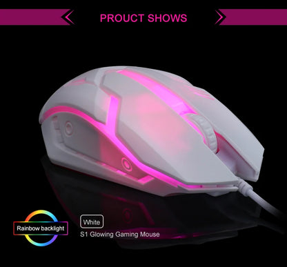 Gaming S1 Sports LED Backlit Wired Mouse – USB Wired for Desktop, Laptop, Mute Office Computer & Gaming Use