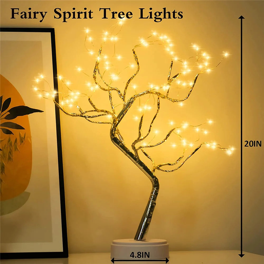 108 LED Fairy Light Spirit Tree Lamp – Night Light for Bedroom, Party Decor & Gifts