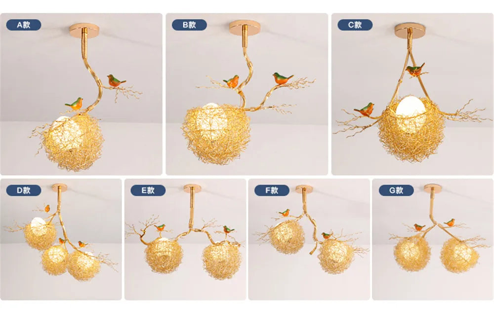 Bird Egg Shaped Chandelier – Rustic Luxury Hanging Minimalist Lamp for Living Room, Dining Table, Kitchen Island & Loft