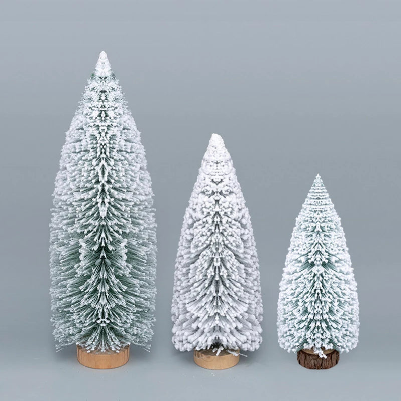 Mini Artificial Snow Pine Christmas Tree Ornaments