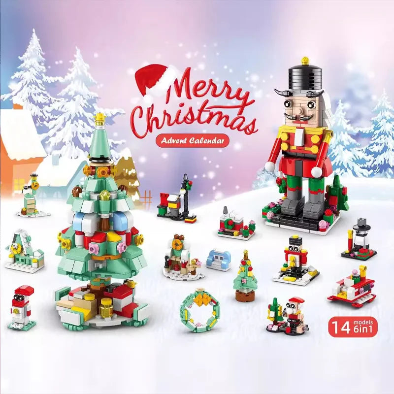 Christmas Building Blocks Set – 24-Piece DIY Advent Calendar Toy Kit for Kids (6+ Years)