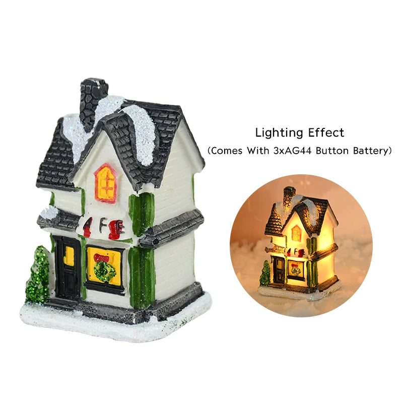 Christmas LED Light Wooden House - Luminous Cabin Ornament