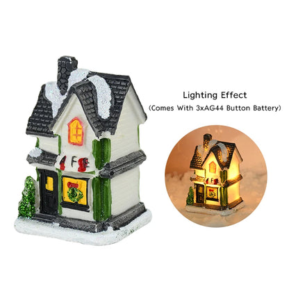 Christmas LED Light Wooden House - Luminous Cabin Ornament