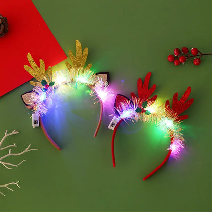 LED Christmas Headband – Snowflake & Xmas Tree Hair Band for 2024 Holiday Decor & Gifts