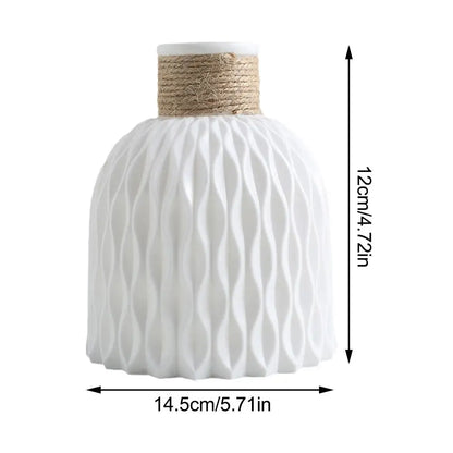 Rope Plastic Vase for DIY Flower Arrangements – Porcelain Imitation Flowerpot