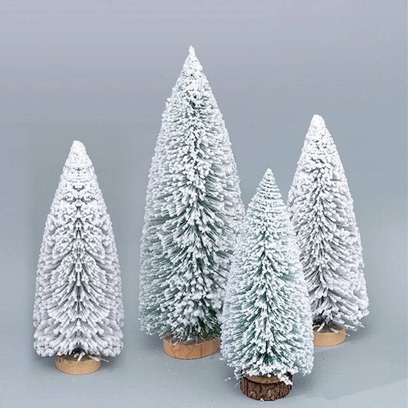 Mini Artificial Snow Pine Christmas Tree Ornaments